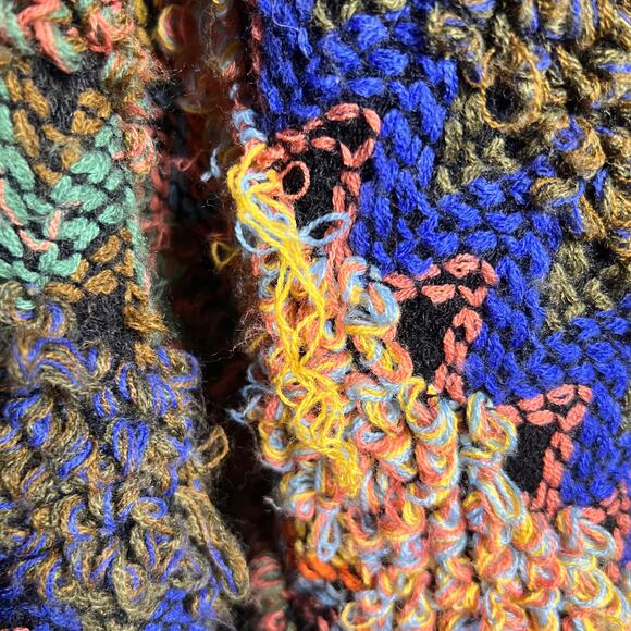 Multicolor Reversible Knit Sweater Vest Asymmetric Hem Wearable Art One Size - Picture 7 of 8